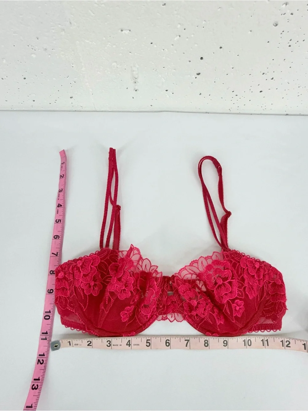 Victoria’s Secret Size 34C Angels Red Lace Demi Bra